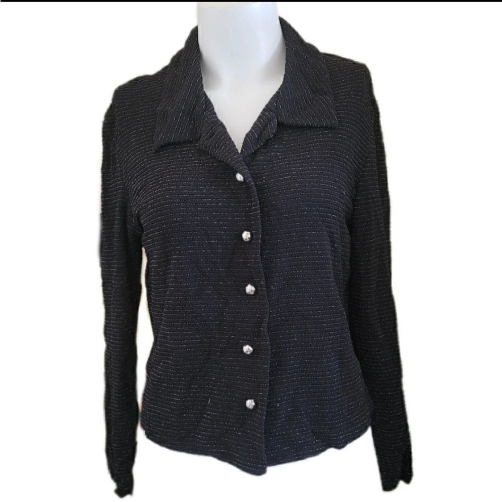 Vintage glam shimmer button up top with open back